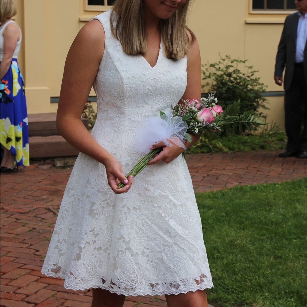 white graduation dress